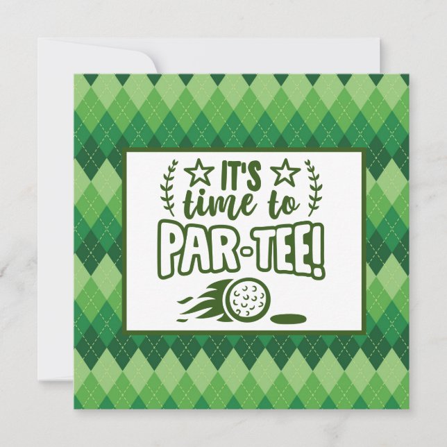 Golf  it is time to  par tee party postcard (Front)