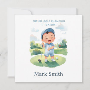 Golf It’s a Boy Baby Shower Paper Plates  Invitation