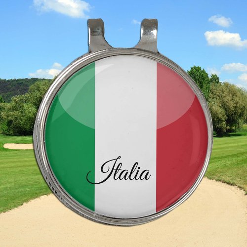 Golf Italy  Italian Flag Hat clip Ball Marker