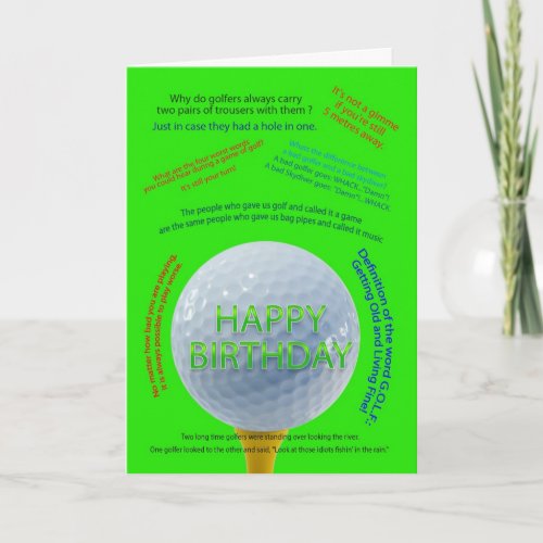 Golf Jokes birthday card