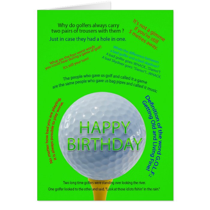 Golf Jokes birthday card