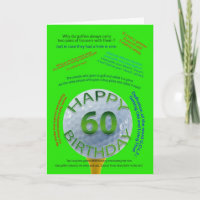 Golf Jokes birthday card for 60 year old