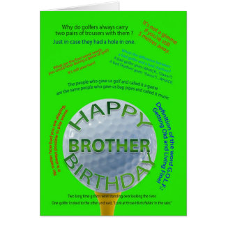 Golf Jokes birthday card for Brother