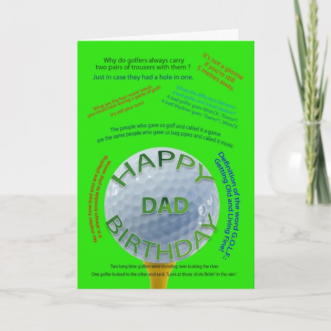 Golf Jokes birthday card for Dad (Front)