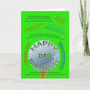 Golf Jokes birthday card for Dad
