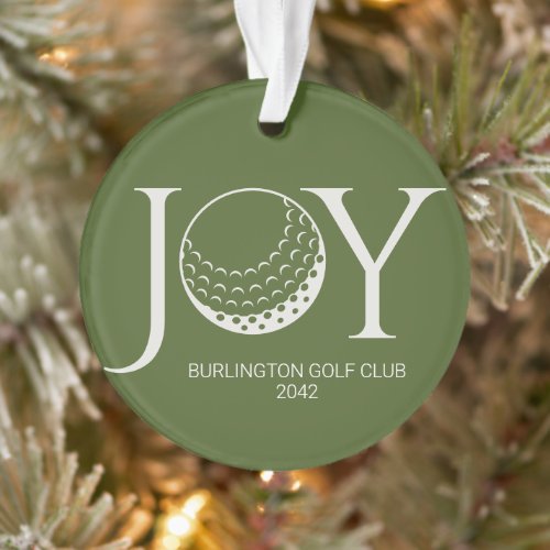 Golf Joy &amp; Peace Christmas Ornament