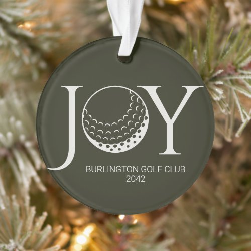 Golf Joy &amp; Peace Christmas Ornament