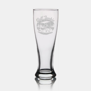 Golf Junkie Custom Golfer Gift Etched Pilsner Glass