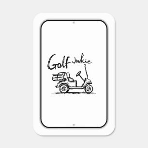 Golf Junkie Hand-Drawn Metal Sign