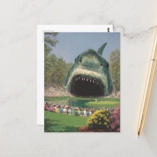 Golf Just Got Exciting Giant Shark Postcard
