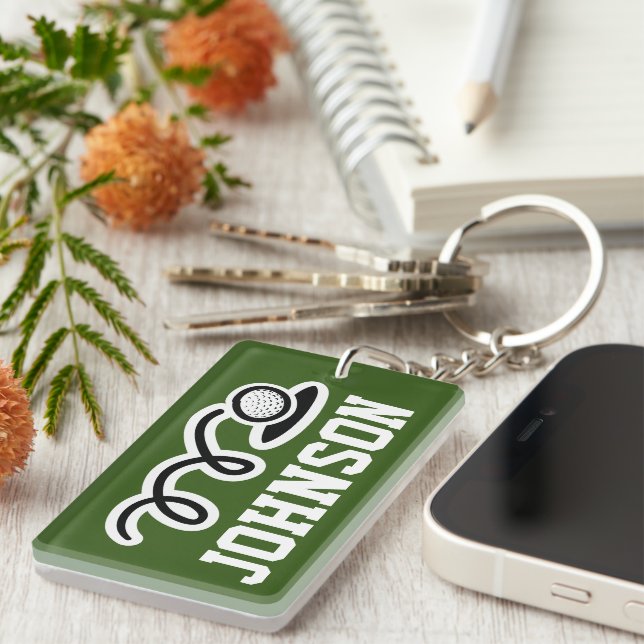 Golf keychain custom sports gift for golfer (Front Right)