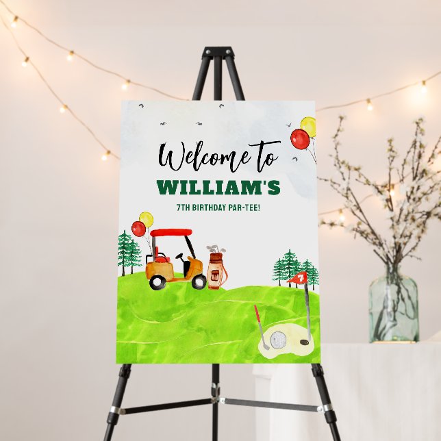 Golf Kids Birthday Par-Tee Welcome Foam Board (In Situ (Stand))
