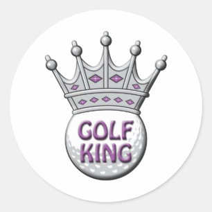Golf King Father's Day Dadism Gift Classic Round Sticker