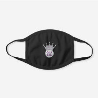 Golf King Gold Player Team Fan Sports Coach Black Cotton Face Mask