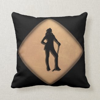 Golf Lady and Gentleman Throw Pillow