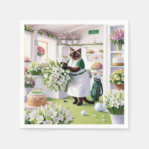 Golf lady golfer Birthday themed for Party Napkins