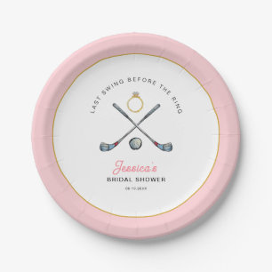Golf "Last swing Before the ring" Bridal Shower Paper Plates