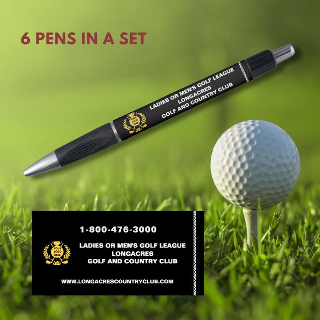 Golf League Logo Website Phone Black Gold  Pen (Creator Uploaded)