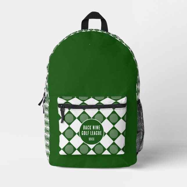 Golf League Pride: Personalized Golf Club Backpack (Front)