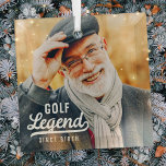 Golf Legend Since Birth Funny Modern Vintage Glass Ornament<br><div class="desc">Design is composed of vintage style typography - Funny Humorous - Golf Legend Since Birth.</div>