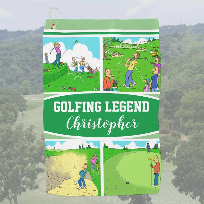 Golf Legend with 4 Funny Cartoons