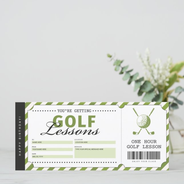 Golf Lesson Gift Ticket Voucher Certificate | Zazzle golf-lesson-gift-ticket-voucher-certificate-zazzle