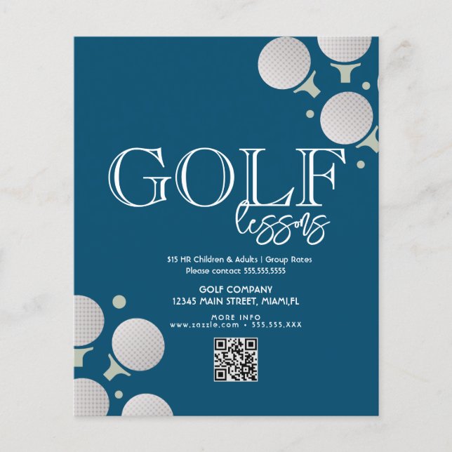 Golf Lessons Adult Children Business Flyers  (Front)