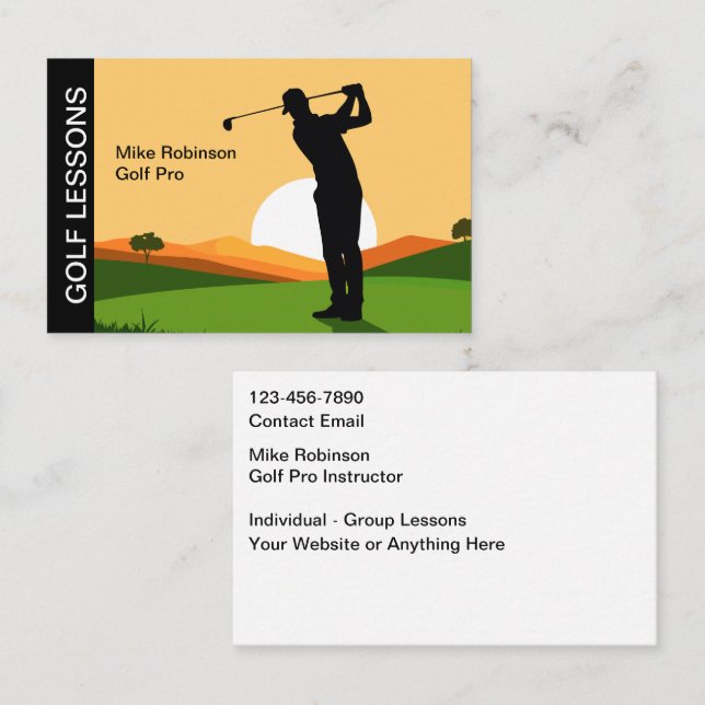 Golf Lessons Class Instructor Business Card (Front/Back)
