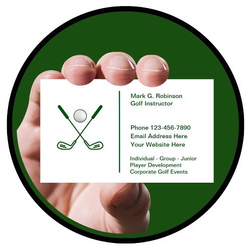 Golf Lessons Logo Design Business Card