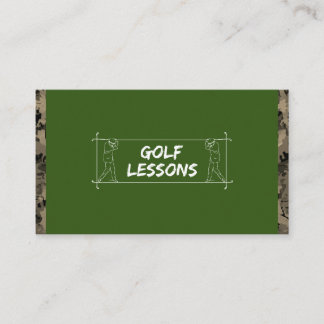 Golf Lessons Teacher Instructor Coach Camouflage  Business Card