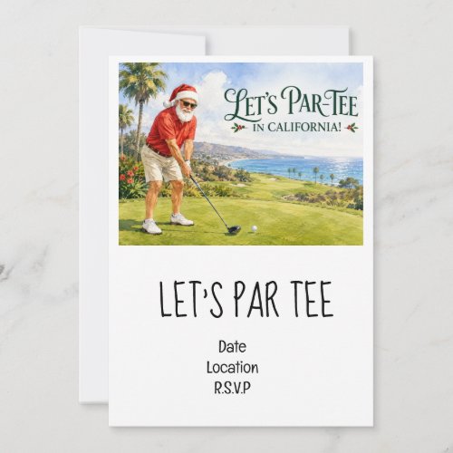 Golf Let’s Par tee Christmas party California Invitation