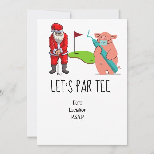 Golf Lets Par tee Christmas party for Dentist Invitation