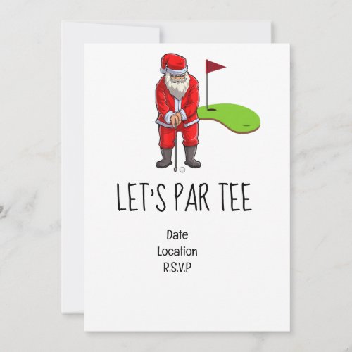 Golf Lets Par tee Christmas party for Golfer Invitation