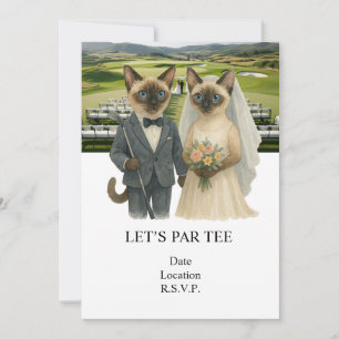 Golf Let’s Par tee for cat lovers WEDDING Invitation