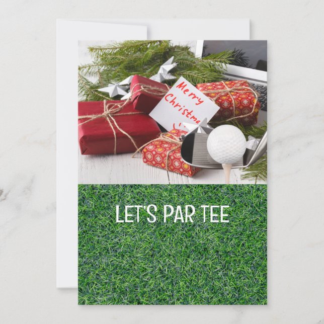 Golf Let’s Par tee for Christmas  Invitation (Front)