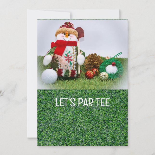 Golf Let’s Par tee for Christmas  Invitation (Front)