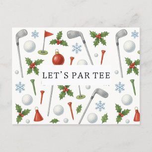 Golf Let’s Par tee golf CHRISTMAS Party for golfer Postcard