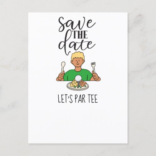 Golf Lets Par tee Golfer eats golf ball Funny   Invitation Postcard