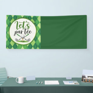 Golf Let’s Par Tee Green Argyle Banner