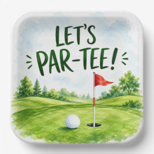 Golf Let’s Par-Tee Putting Green Party Paper Plates