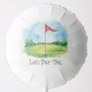 Golf Let’s Par tee with flag on green Balloon