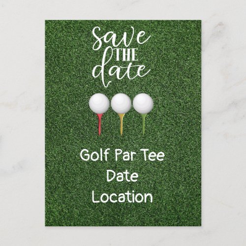 Golf Lets Par tee with golf ball on tee  Invitation Postcard