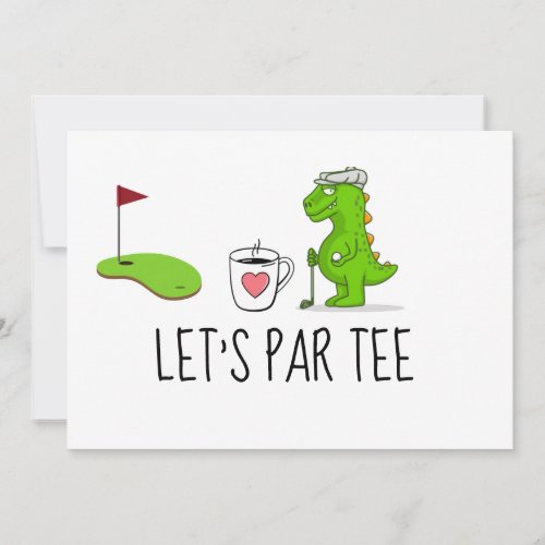 Golf Letâs Par tee with golf flag and golfer Invitation