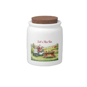 Golf Let’s Par tee with golf flag on Christmas Candy Jar