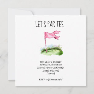 Golf Let’s Par tee with golf flag on green Invitation