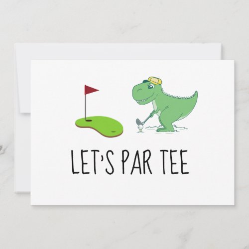 Golf Lets Par tee with golf flag on green Invitation