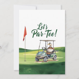Golf Let’s Par tee with golf flag on green   Invitation