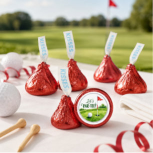 Golf Let’s Par tee with golf flag on green white Hershey®'s Kisses®