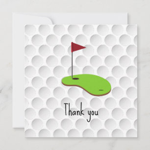 Golf Let’s Par tee with golf flag on green white Thank You Card