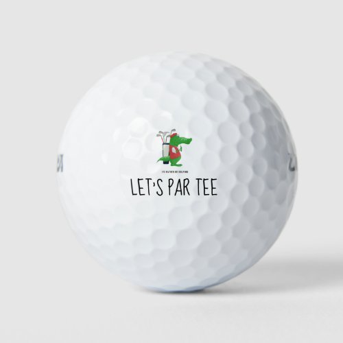Golf Lets Par tee with golfer crocodile funny  Golf Balls